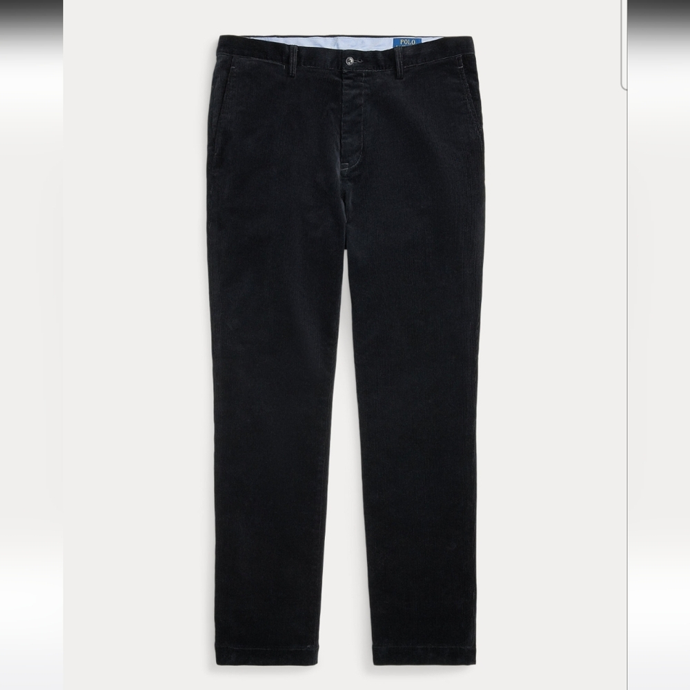 Men's Polo Ralph Lauren Classic Fit Black Corduroy Pants - Picture 2 of 8